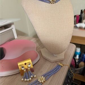 Elegant Gold and Lavender Jewelry Set